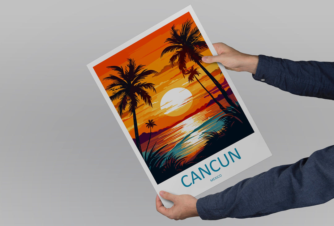 Cancun Travel Print Wall Art Cancun Wall Hanging Home Decoration Cancun Gift Art Lovers Wall Art Print Art Cancun Wall Hanging Poster Decor