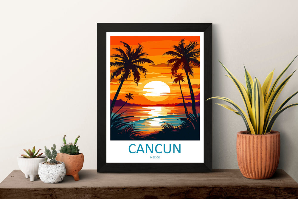 Cancun Travel Print Wall Art Cancun Wall Hanging Home Decoration Cancun Gift Art Lovers Wall Art Print Art Cancun Wall Hanging Poster Decor