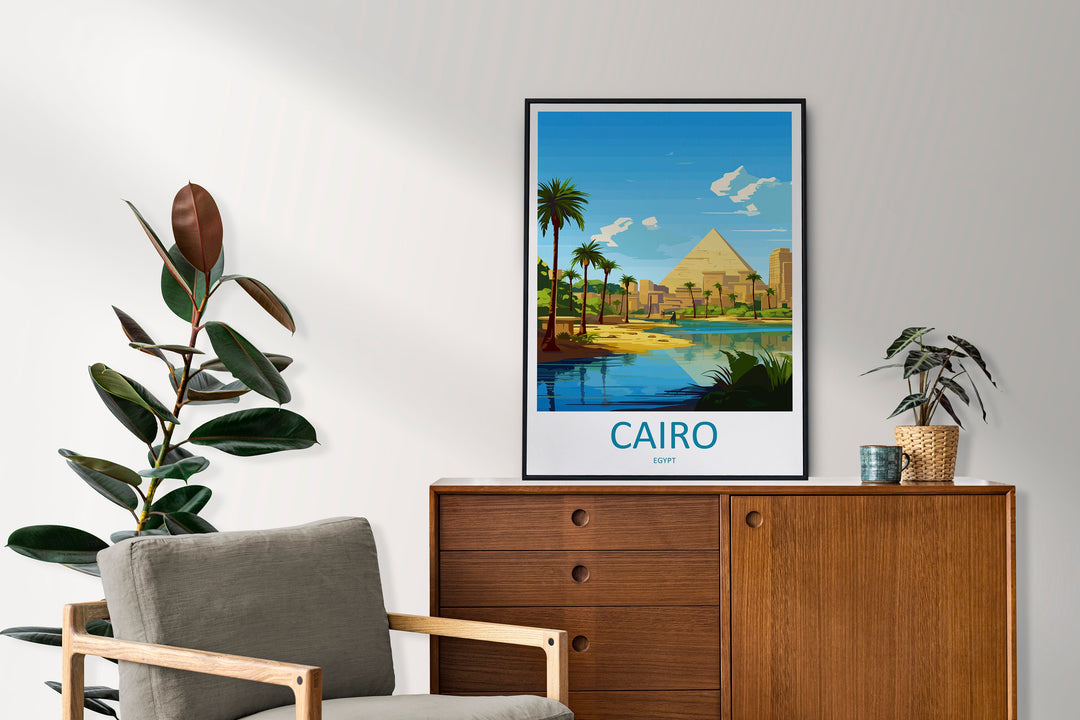Cairo Travel Print Wall Art Cairo Egypt Wall Hanging Home Decoration Cairo Gift Art Lovers Wall Art Print Cairo Great Pyramids Of Giza