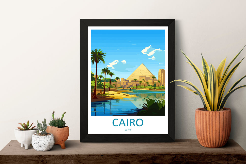 Cairo Travel Print Wall Art Cairo Egypt Wall Hanging Home Decoration Cairo Gift Art Lovers Wall Art Print Cairo Great Pyramids Of Giza