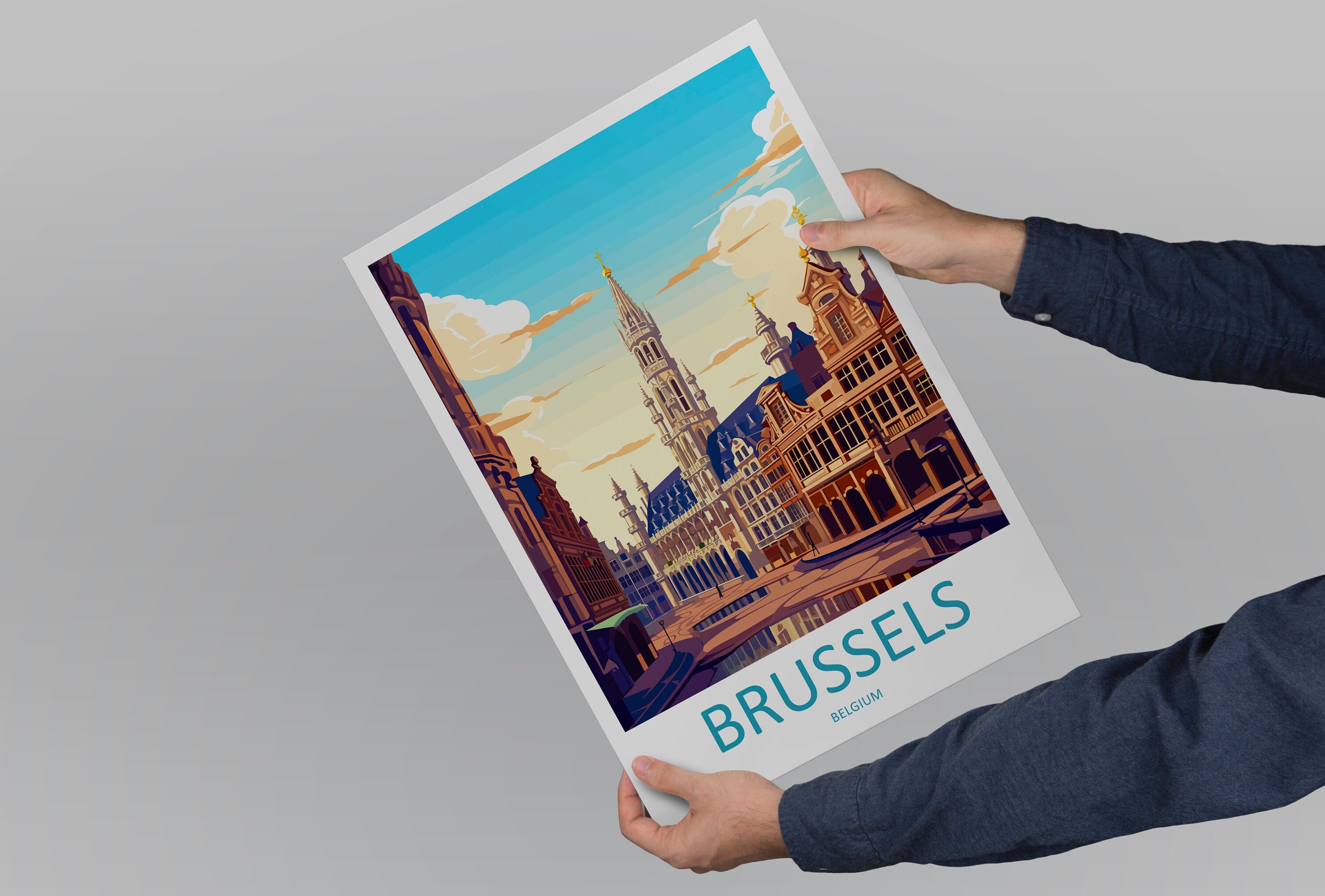 Brussels Travel Print Wall Art Brussels Wall Hanging Home Décor Brussels Gift Art Lovers Belgium Art Lover Gift Brussels Wall Décor