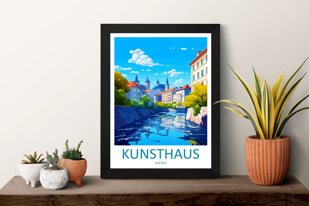 Kunsthaus Travel Print Wall Art Kunsthaus Wall Hanging Home Décor Kunsthaus Gift Art Lovers Austria Art Lover Gift Travel Poster