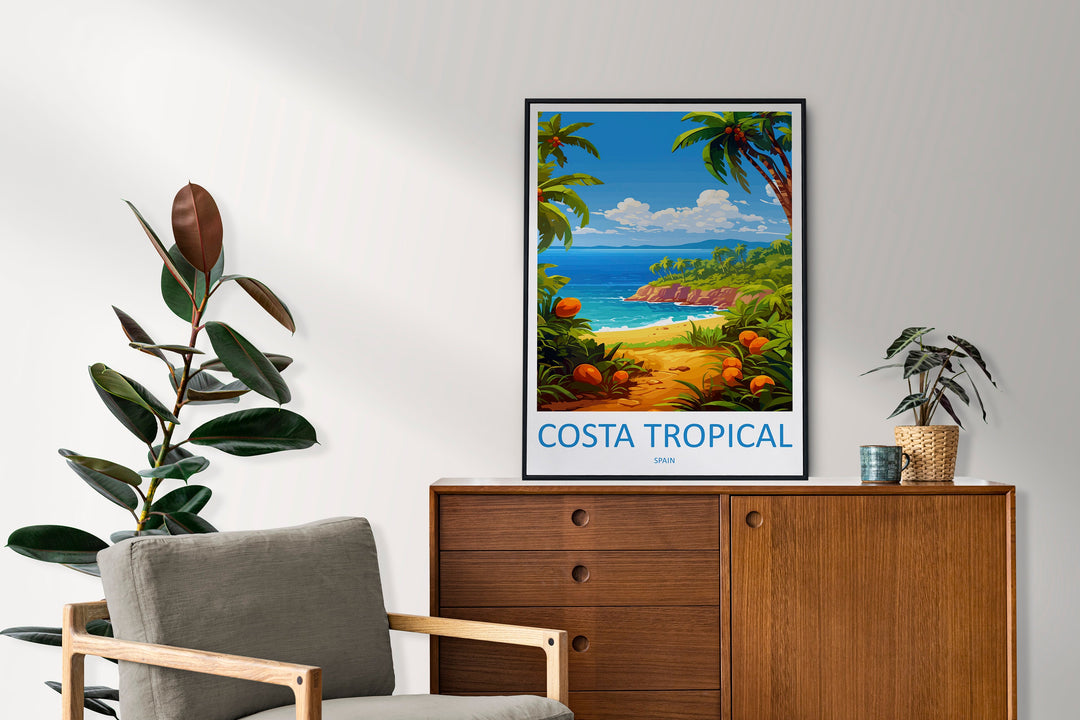 Costa Tropical Travel Print Wall Art Costa Tropical Wall Hanging Home Décor Costa Tropical Gift Art Lovers Spain Art Lover Gift Art Print