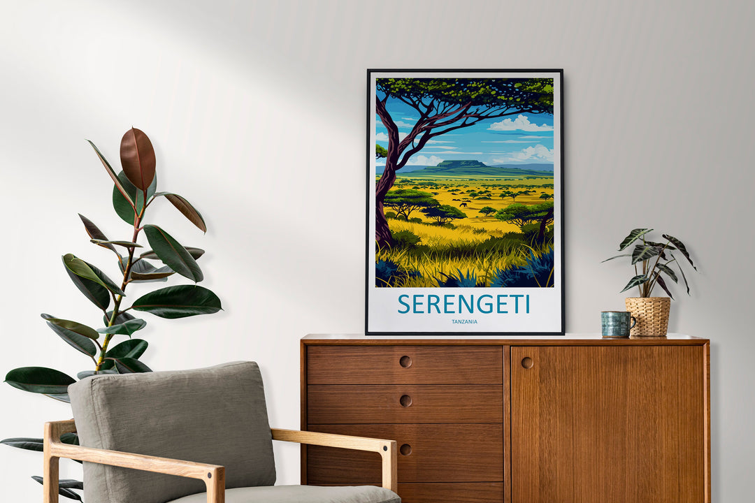 Serengeti Travel Print Wall Art Serengeti Wall Hanging Home Décor Serengeti Gift Art Lovers Serengeti Art Print Tanzania Wall Décor Art