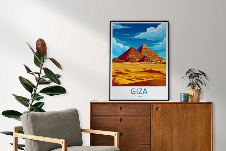 Cairo Travel Print Wall Art Cairo Egypt Wall Hanging Home Decoration Cairo Gift Art Lovers Wall Art Print Cairo Great Pyramids Of Giza