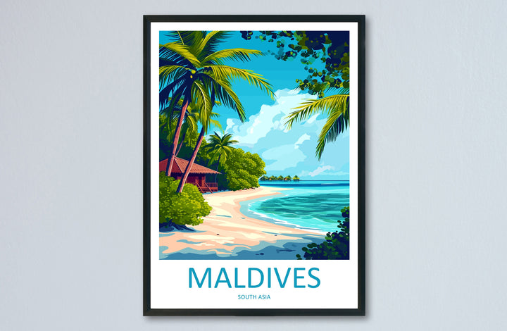 Maldives Travel Print Wall Art Maldives Wall Hanging Home Décor Maldives Gift Art Lovers Wall Art South Aisa Travel Print