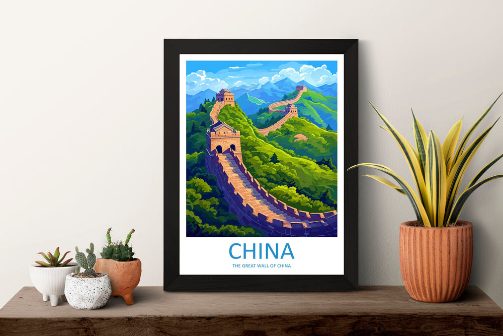 Great Wall of China Travel Print Wall Art Great Wall Wall Hanging Home Décor Great Wall Gift Art Lovers Wall Art China Travel Print Gift