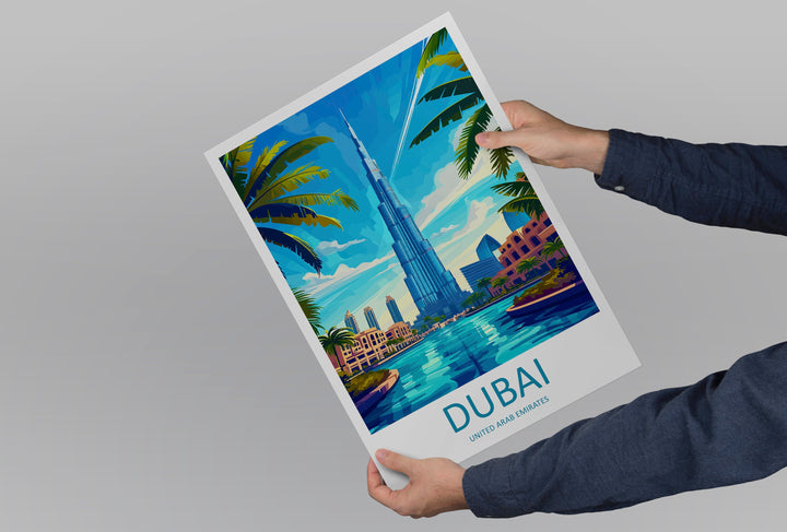 Dubai Travel Print Wall Art Dubai Wall Hanging Home Décor Dubai Gift Art Lovers Wall Art United States Emirates Travel Print Dubai Wall Art
