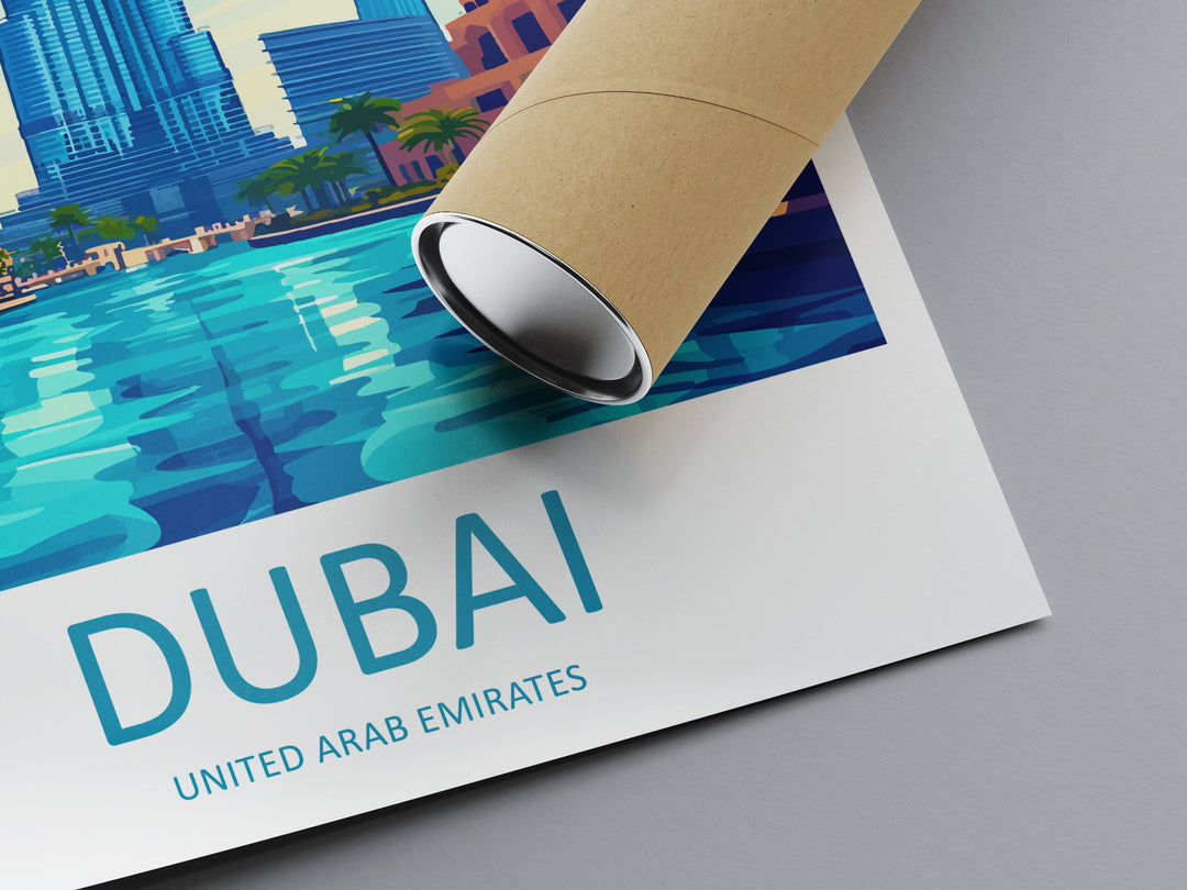 Dubai Travel Print Wall Art Dubai Wall Hanging Home Décor Dubai Gift Art Lovers Wall Art United States Emirates Travel Print Dubai Wall Art
