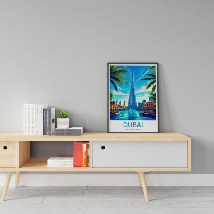 Dubai Travel Print Wall Art Dubai Wall Hanging Home Décor Dubai Gift Art Lovers Wall Art United States Emirates Travel Print Dubai Wall Art