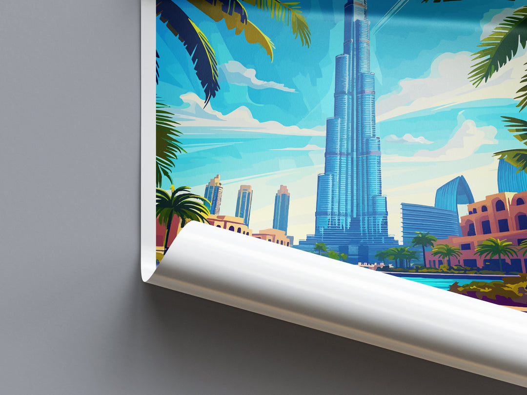 Dubai Travel Print Wall Art Dubai Wall Hanging Home Décor Dubai Gift Art Lovers Wall Art United States Emirates Travel Print Dubai Wall Art
