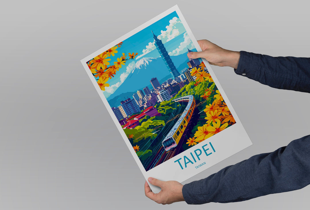 Taipei Travel Print Wall Art Taipei Wall Hanging Home Decoration Taipei Gift Art Lovers Wall Art Taiwan