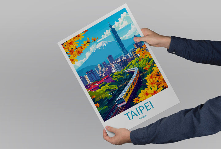 Taipei Travel Print Wall Art Taipei Wall Hanging Home Decoration Taipei Gift Art Lovers Wall Art Taiwan