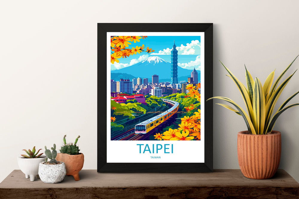 Taipei Travel Print Wall Art Taipei Wall Hanging Home Decoration Taipei Gift Art Lovers Wall Art Taiwan