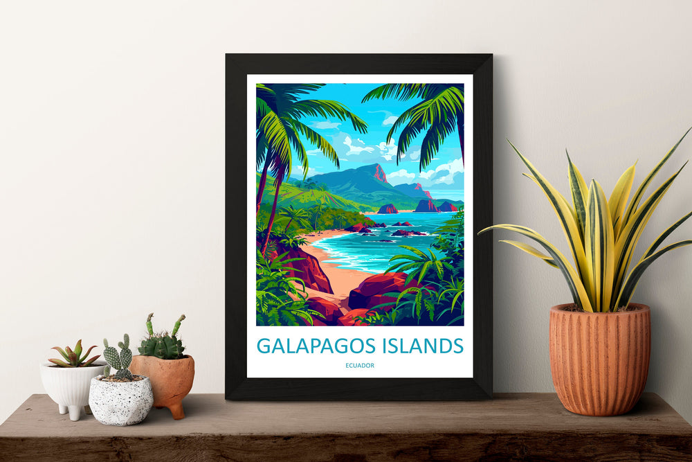 Galápagos Islands Travel Print Wall Art Galápagos Islands Wall Hanging Home Décor Galápagos Islands Gift Art Lovers Ecuador Art Lover Gift