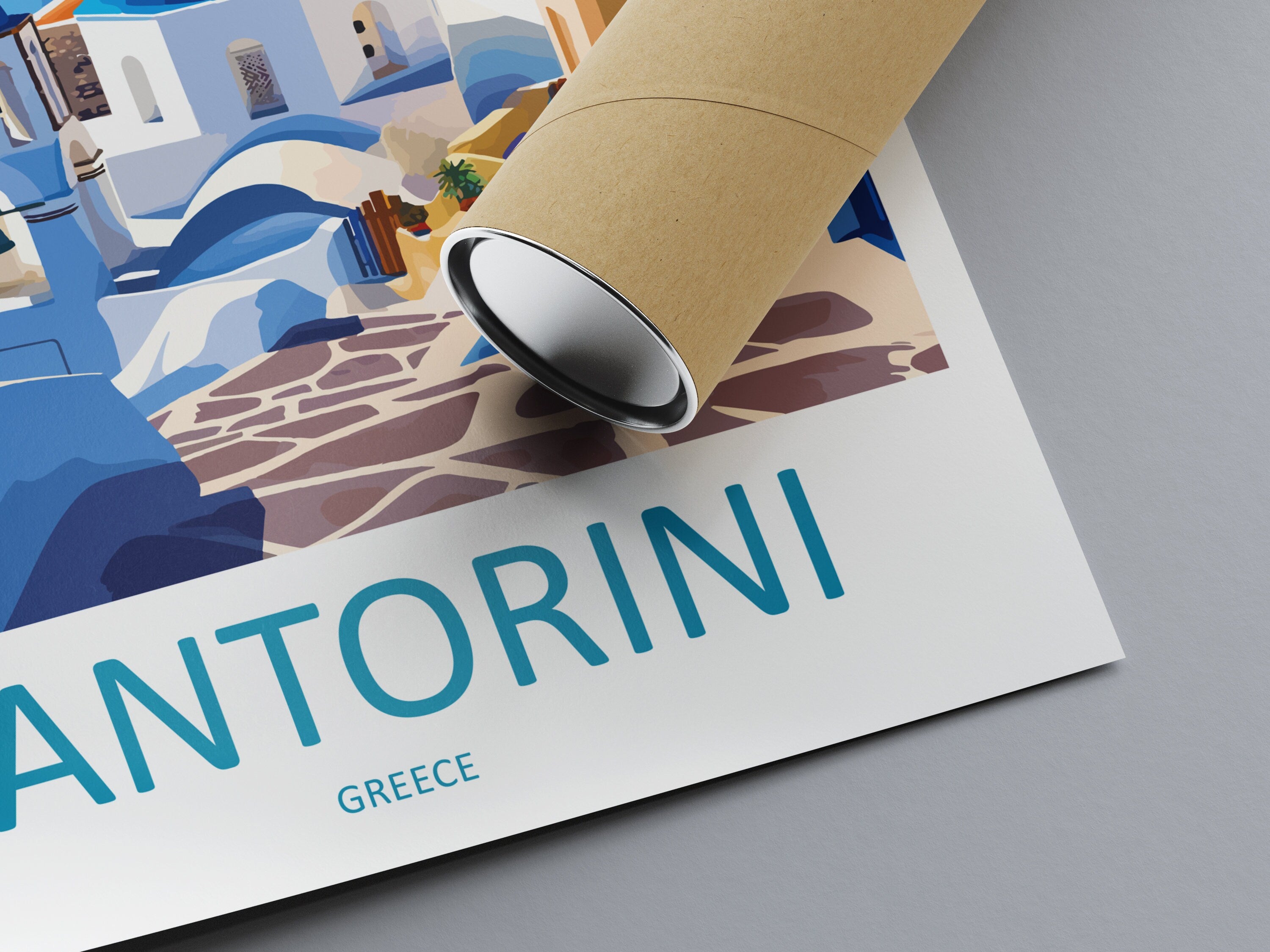 Santorini Travel Print