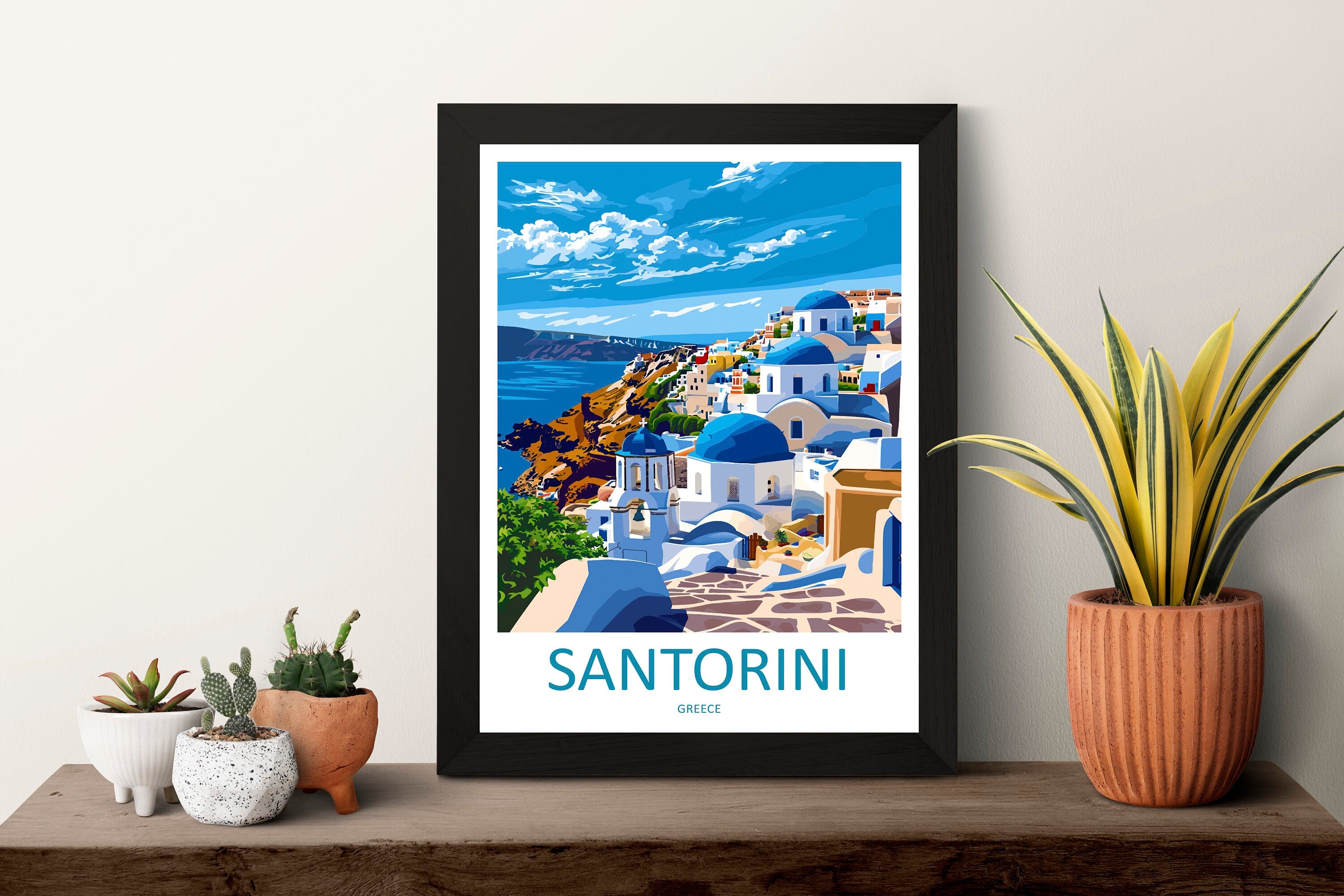 Santorini Travel Print