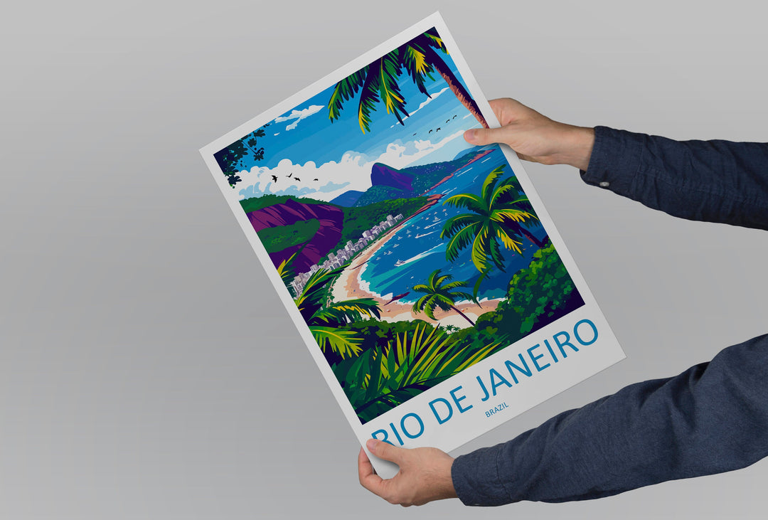 Rio De Janeiro Travel Print Wall Art Rio De Janeiro Wall Hanging Home Decor Rio De Janeiro Gift Art Lovers Wall Art Print Art Brazil Art