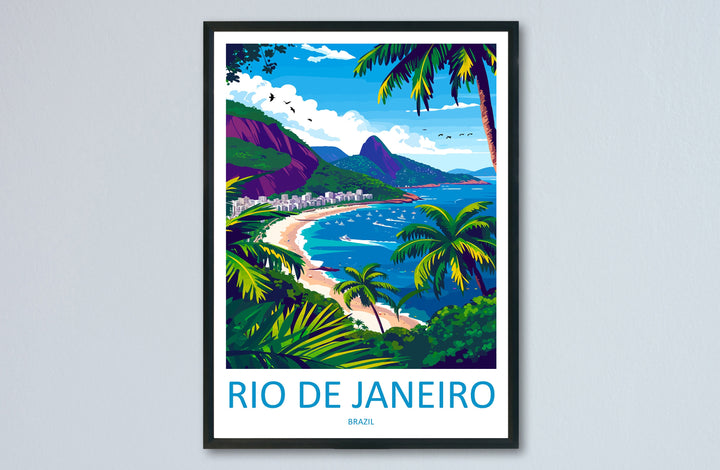 Rio De Janeiro Travel Print Wall Art Rio De Janeiro Wall Hanging Home Decor Rio De Janeiro Gift Art Lovers Wall Art Print Art Brazil Art