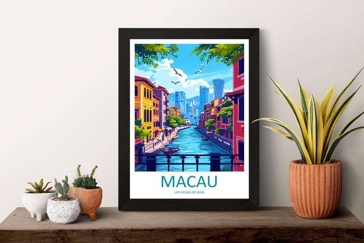 Macau Travel Print Wall Art Macau Wall Hanging Home Décor Gift Macau Art Lovers China Macau Art Gift Lover Print