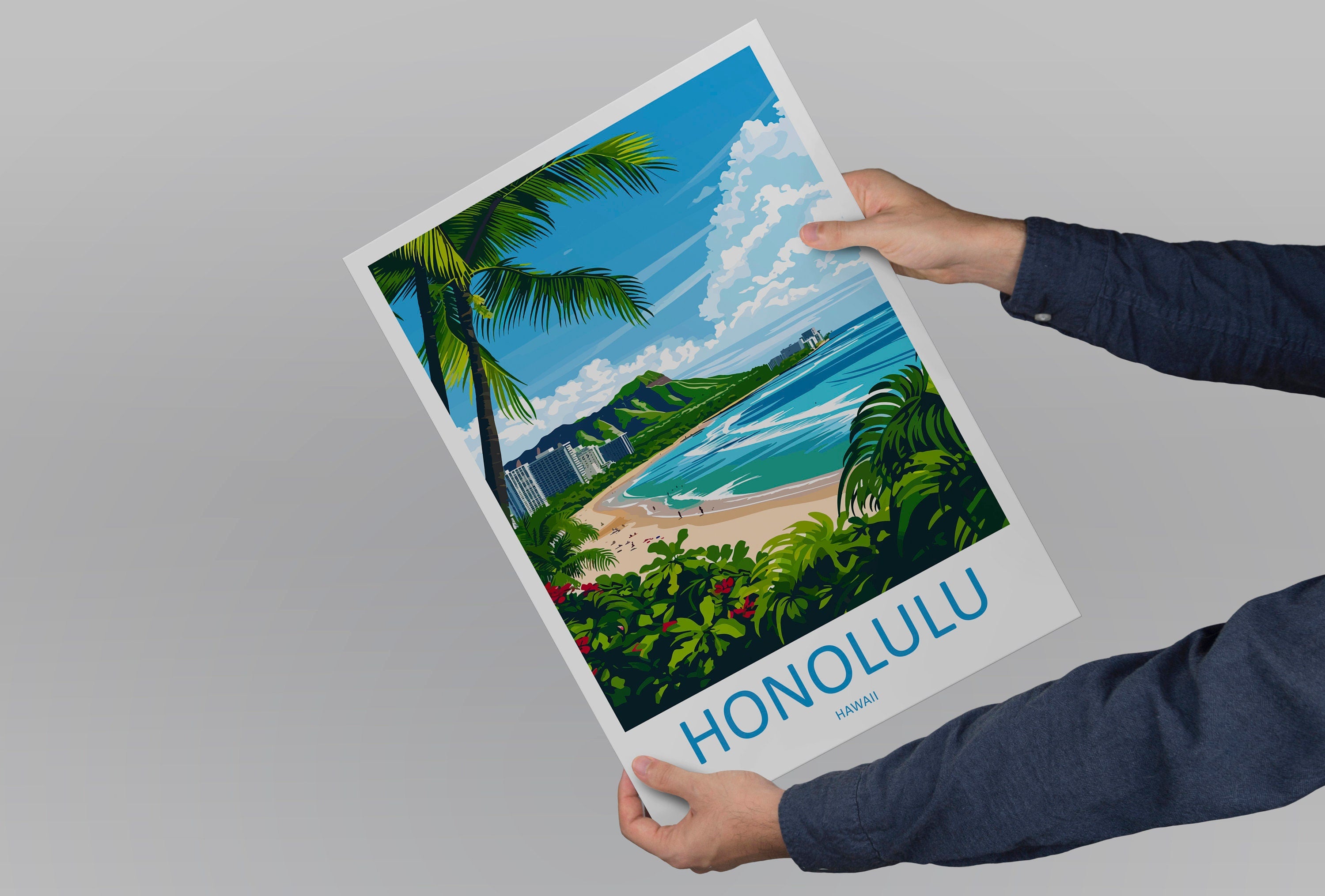 Honolulu Travel Print