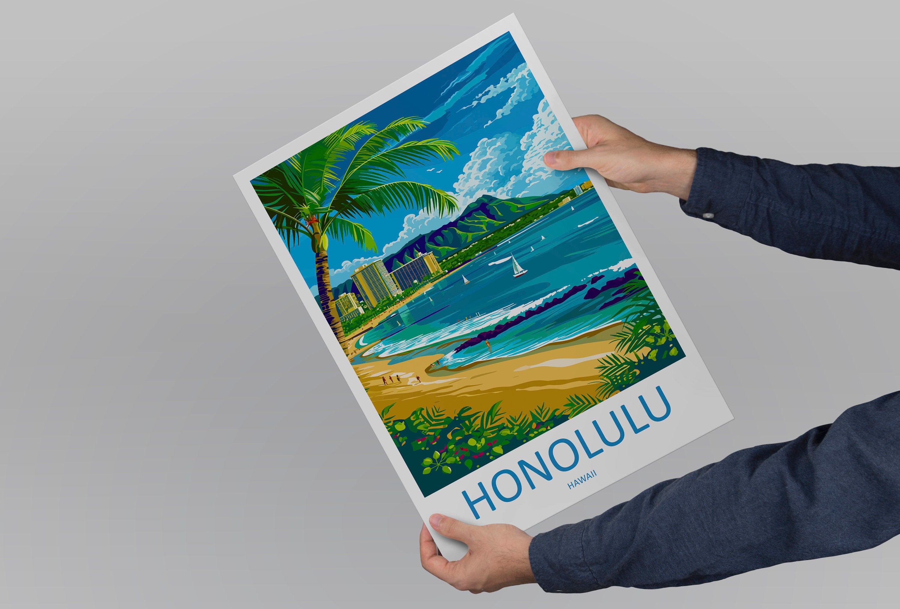 Honolulu Travel Print