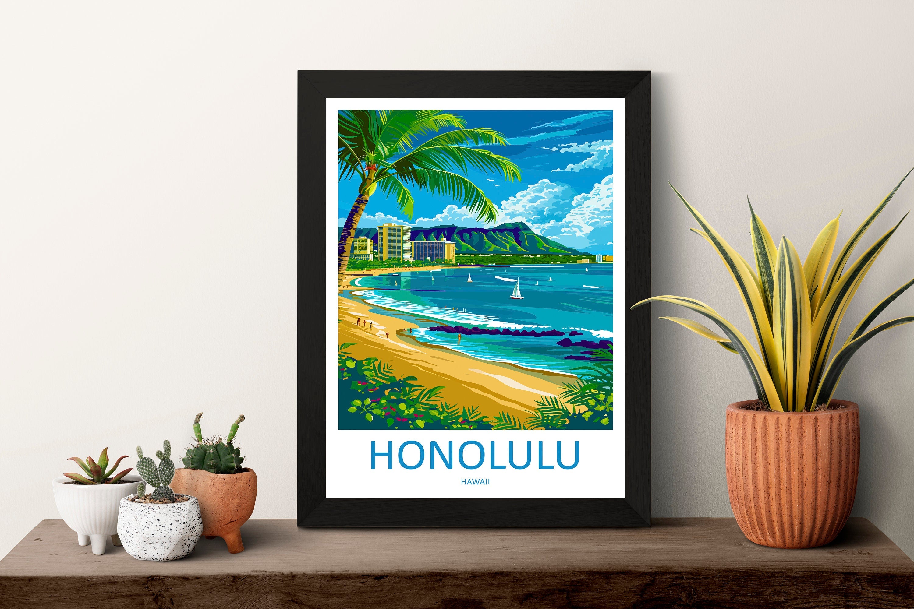 Honolulu Travel Print