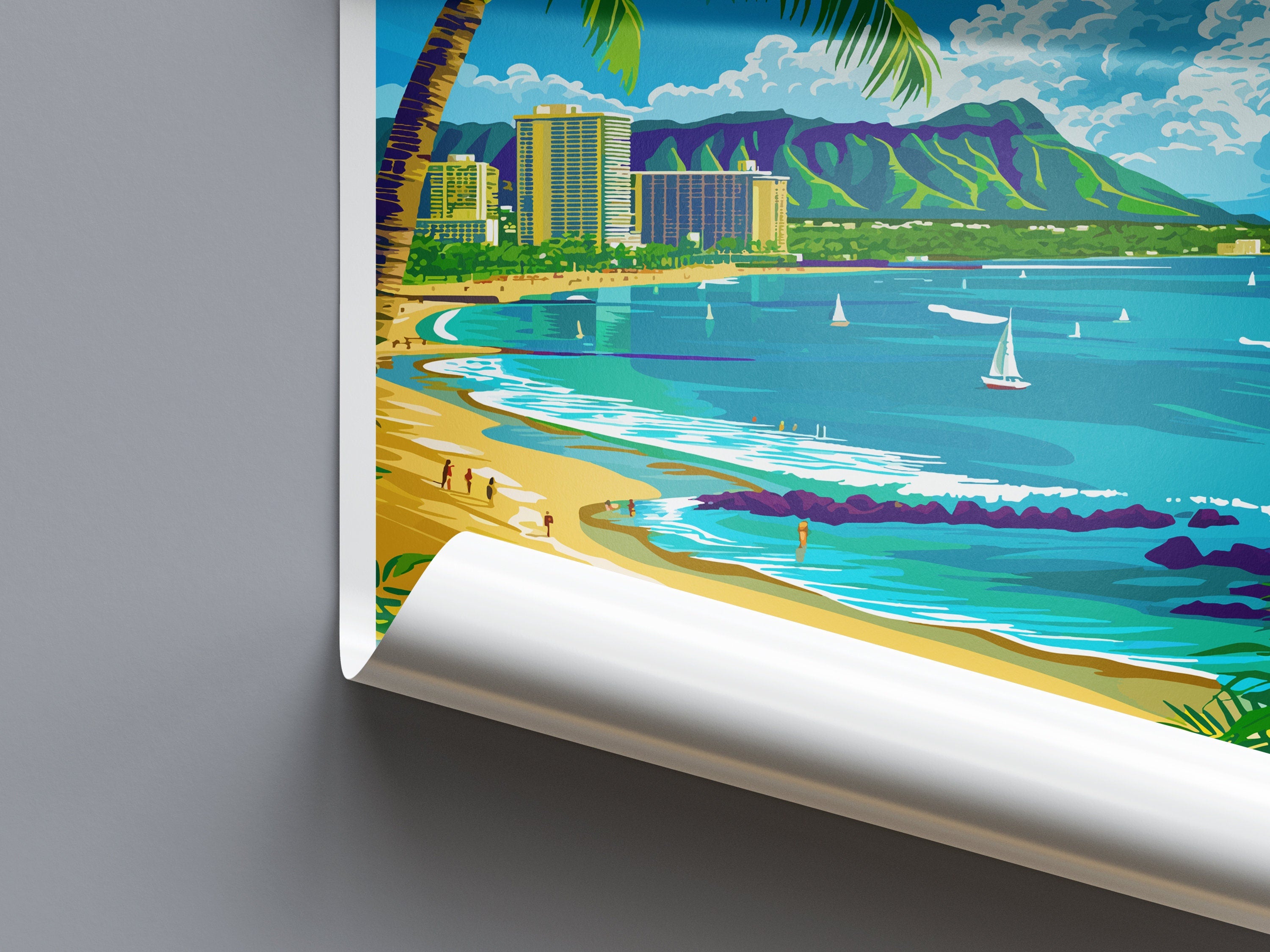 Honolulu Travel Print