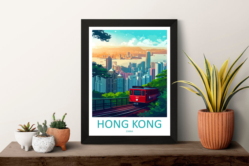 Hong Kong Travel Print Wall Art Hong Kong Wall Hanging Home Décor Gift Hong Kong Art Lovers China Hong Kong Art Gift Lover Print