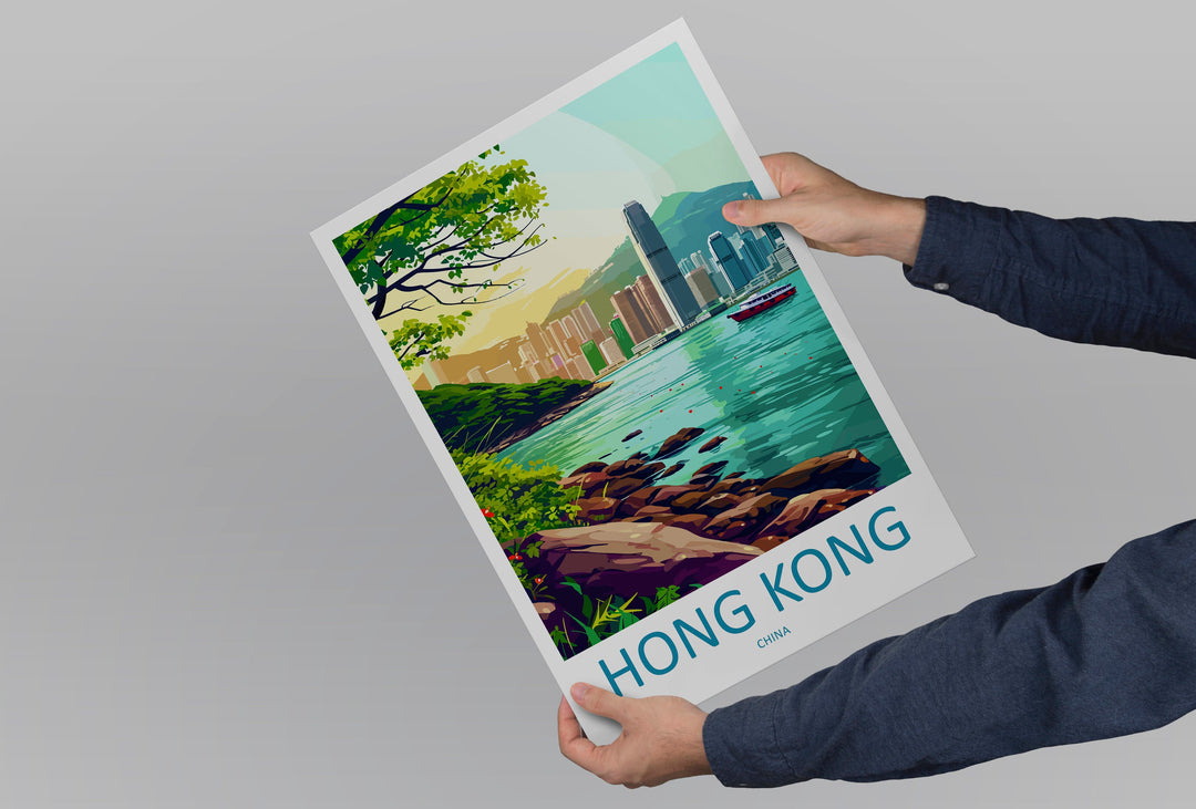 Hong Kong Travel Print Wall Art Hong Kong Wall Hanging Home Décor Gift Hong Kong Art Lovers China Hong Kong Art Gift Lover Print