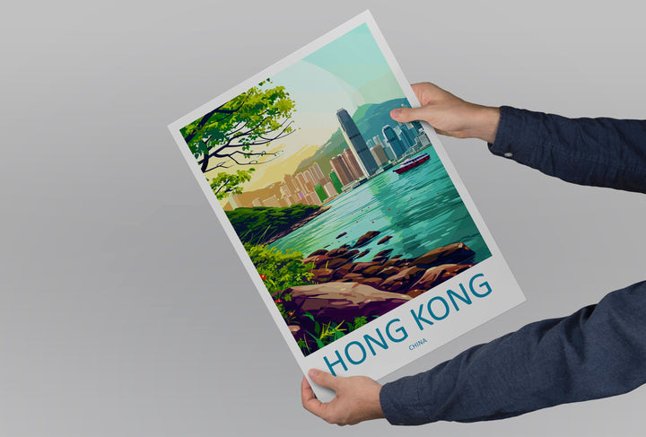 Hong Kong Travel Print Wall Art Hong Kong Wall Hanging Home Décor Gift Hong Kong Art Lovers China Hong Kong Art Gift Lover Print