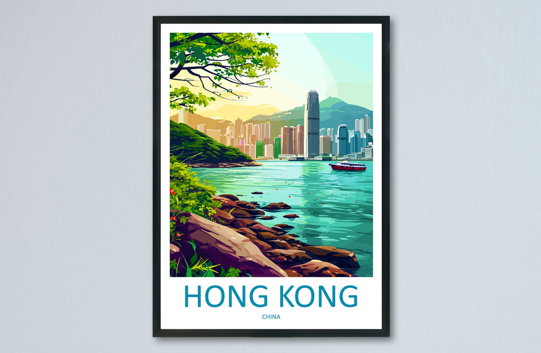 Hong Kong Travel Print Wall Art Hong Kong Wall Hanging Home Décor Gift Hong Kong Art Lovers China Hong Kong Art Gift Lover Print
