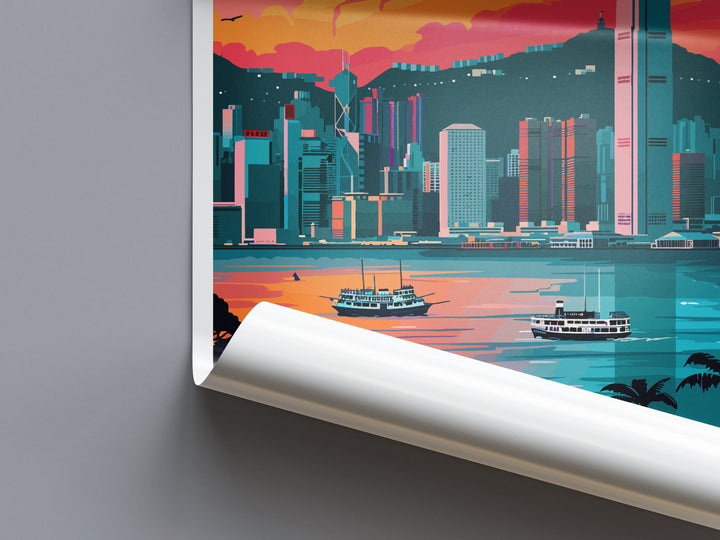 Hong Kong Travel Print Wall Art Hong Kong Wall Hanging Home Décor Gift Hong Kong Art Lovers China Hong Kong Art Gift Lover Print