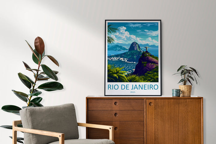 Rio De Janeiro Travel Print Wall Art Rio De Janeiro Wall Hanging Home Decor Rio De Janeiro Gift Art Lovers Wall Art Print Art Brazil Art