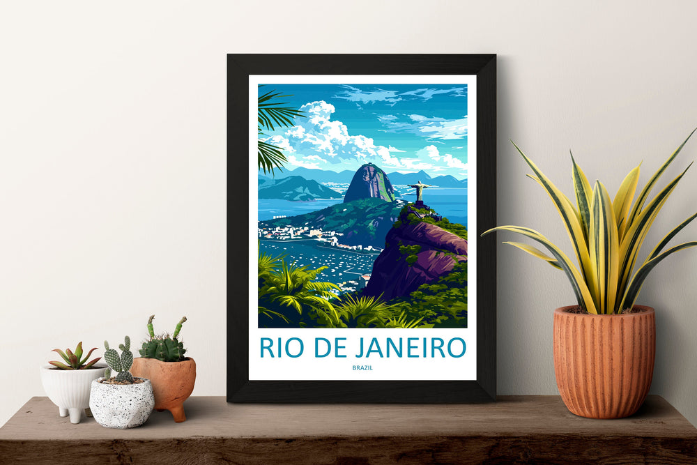 Rio De Janeiro Travel Print Wall Art Rio De Janeiro Wall Hanging Home Decor Rio De Janeiro Gift Art Lovers Wall Art Print Art Brazil Art