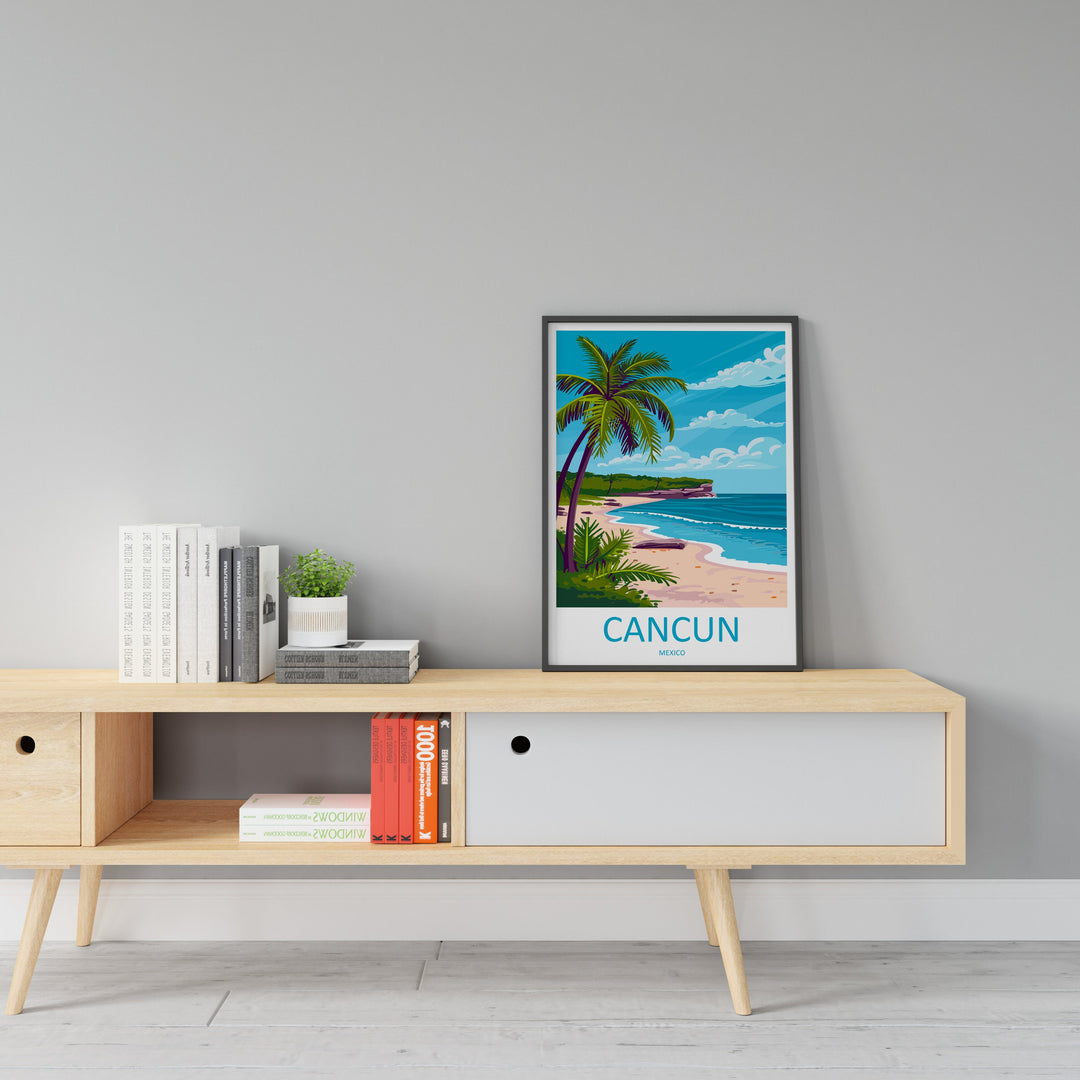 Cancun Travel Print Wall Art Cancun Wall Hanging Home Decoration Cancun Gift Art Lovers Wall Art Print Art Cancun Wall Hanging Poster Decor