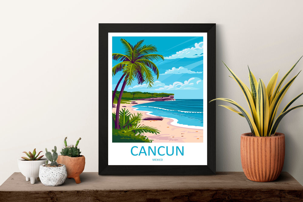 Cancun Travel Print Wall Art Cancun Wall Hanging Home Decoration Cancun Gift Art Lovers Wall Art Print Art Cancun Wall Hanging Poster Decor