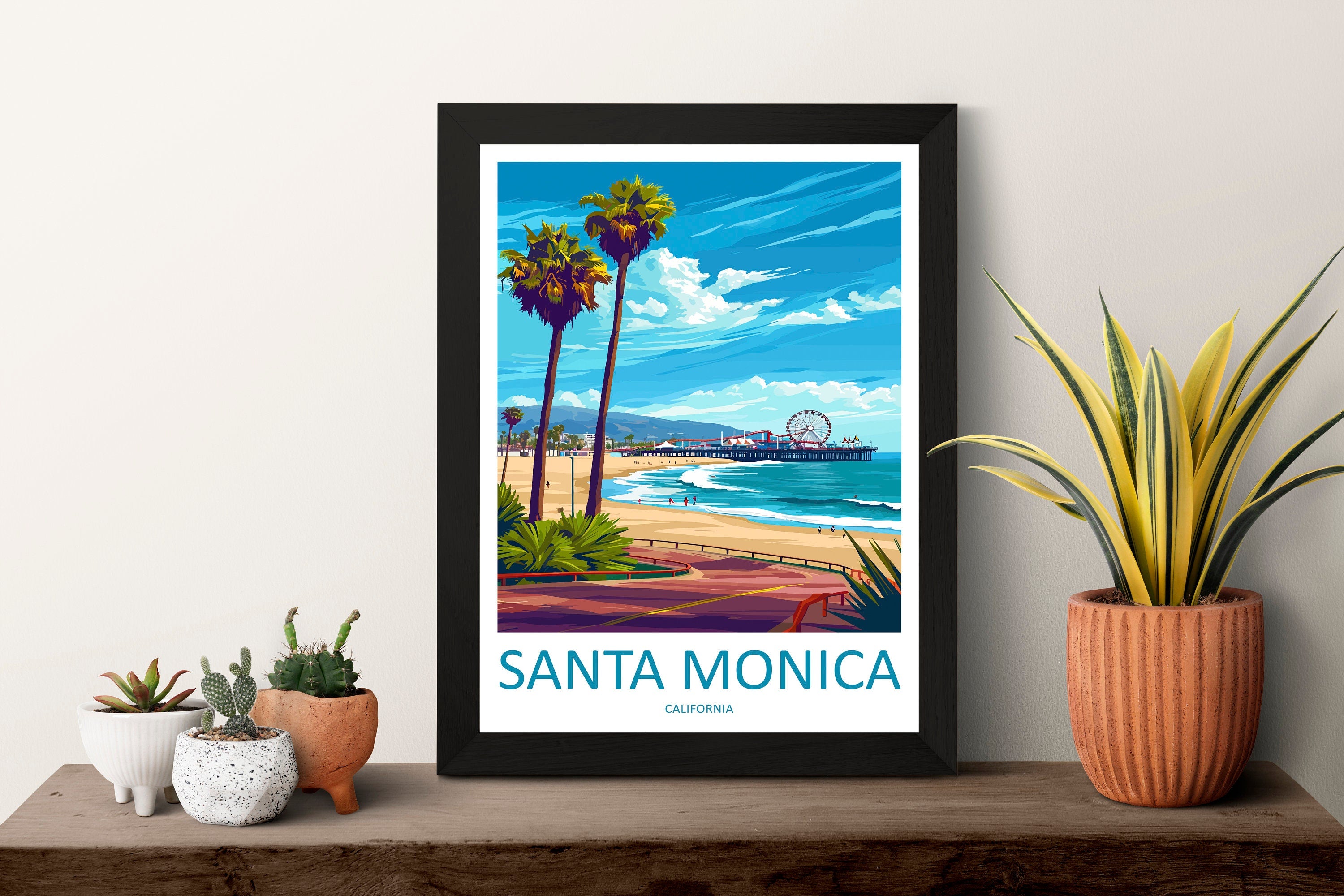 Santa Monica Travel Print