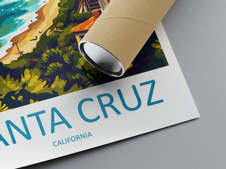 Santa Cruz Travel Print Wall Art Santa Cruz Wall Hanging Home Décor Santa Cruz Gift Art Lovers California Art Lover Gift Santa Cruz Poster