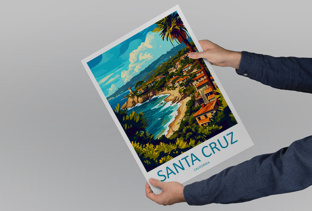 Santa Cruz Travel Print Wall Art Santa Cruz Wall Hanging Home Décor Santa Cruz Gift Art Lovers California Art Lover Gift Santa Cruz Poster