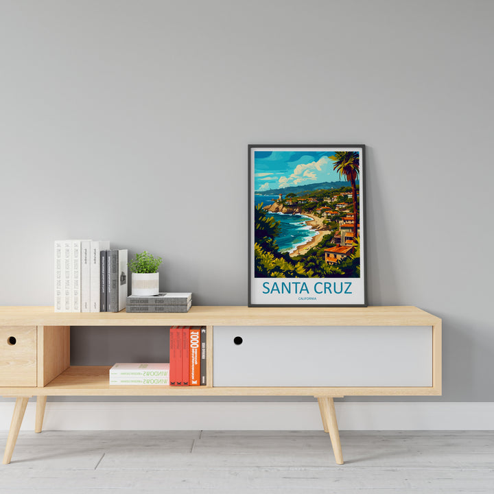 Santa Cruz Travel Print Wall Art Santa Cruz Wall Hanging Home Décor Santa Cruz Gift Art Lovers California Art Lover Gift Santa Cruz Poster