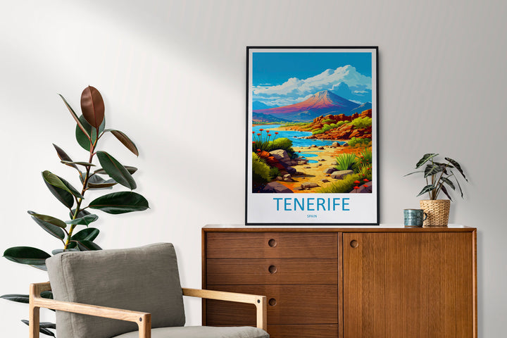 Tenerife Travel Print Wall Art Tenerife Wall Hanging Home Décor Tenerife Gift Art Lovers Spain Art Lover Gift Tenerife Print Spain Wall Art