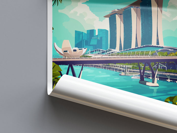 Marina Bay Sands Travel Print Wall Art Marina Bay Sands Wall Hanging Home Decoration Marina Bay Sands Gift Art Lovers Wall Art Singapore