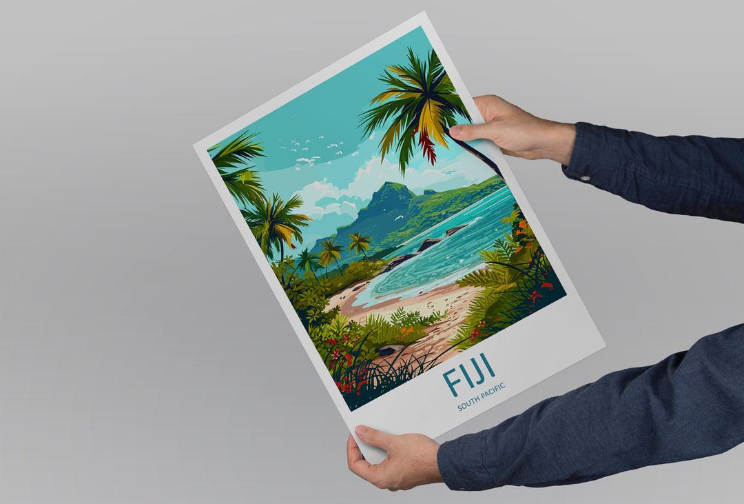 Fiji Travel Print Wall Art Fiji Wall Hanging Home Décor Fiji Gift Art Lovers Hawaii Art Lover Gift Print Artwork South Pacific