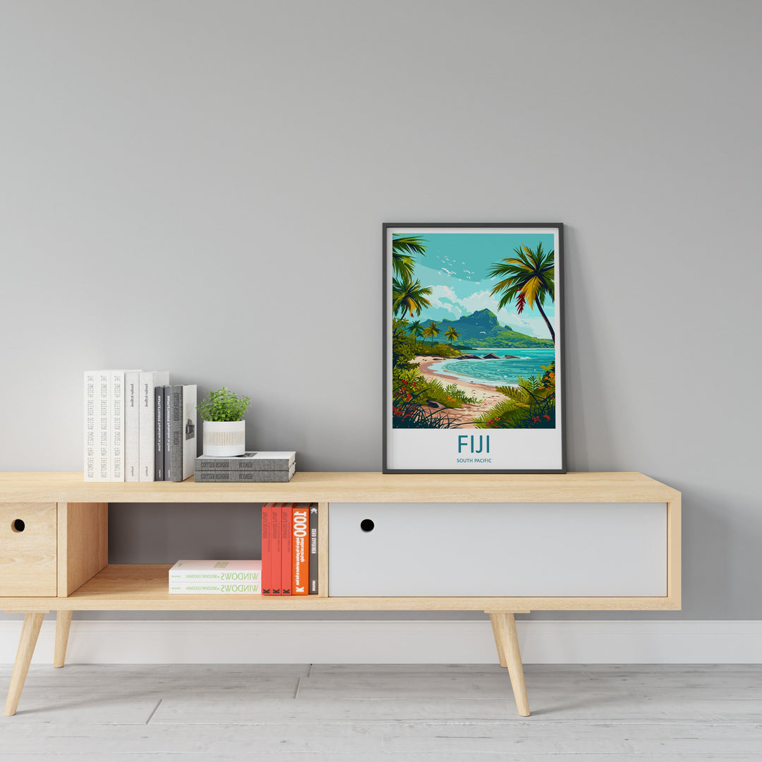 Fiji Travel Print Wall Art Fiji Wall Hanging Home Décor Fiji Gift Art Lovers Hawaii Art Lover Gift Print Artwork South Pacific