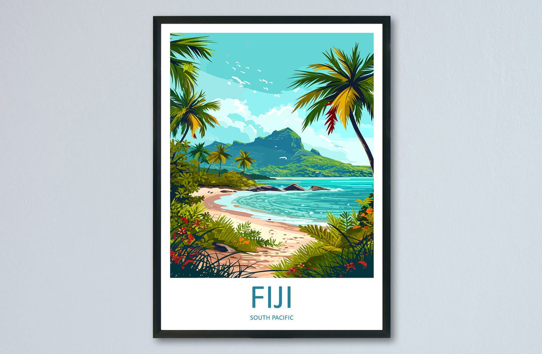 Fiji Travel Print Wall Art Fiji Wall Hanging Home Décor Fiji Gift Art Lovers Hawaii Art Lover Gift Print Artwork South Pacific