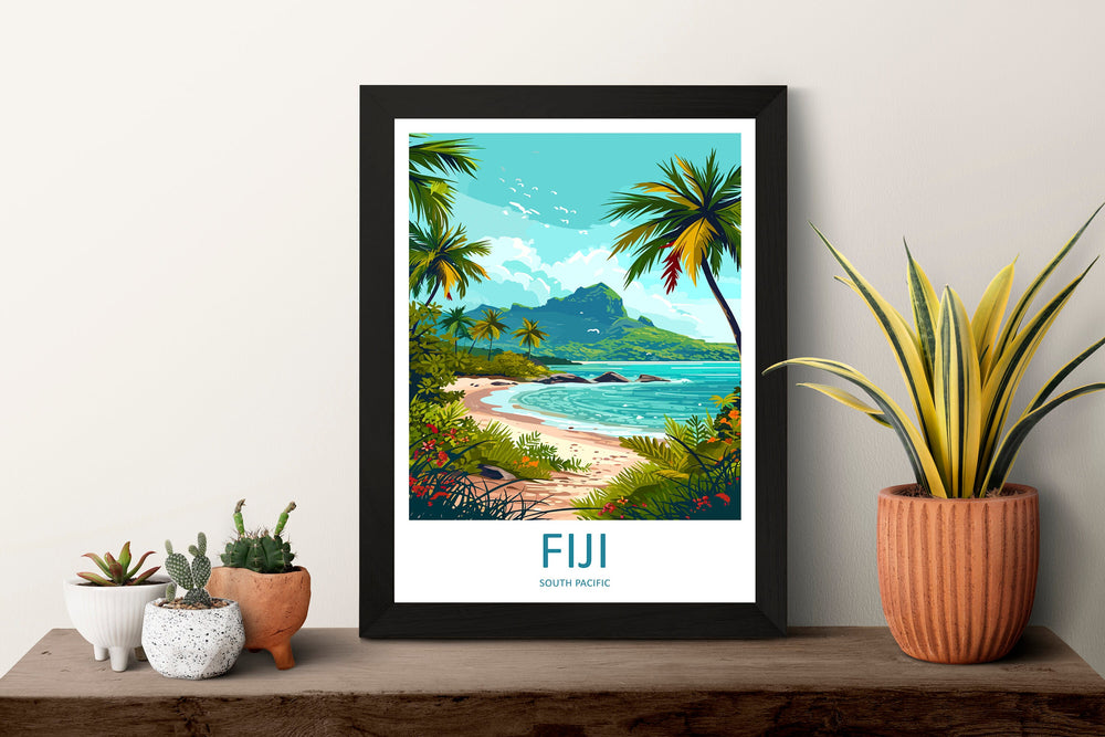 Fiji Travel Print Wall Art Fiji Wall Hanging Home Décor Fiji Gift Art Lovers Hawaii Art Lover Gift Print Artwork South Pacific