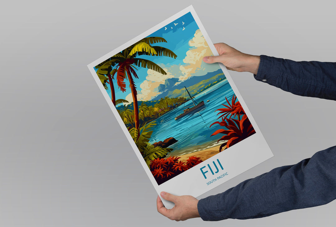 Fiji Travel Print Wall Art Fiji Wall Hanging Home Décor Fiji Gift Art Lovers Hawaii Art Lover Gift Print Artwork South Pacific