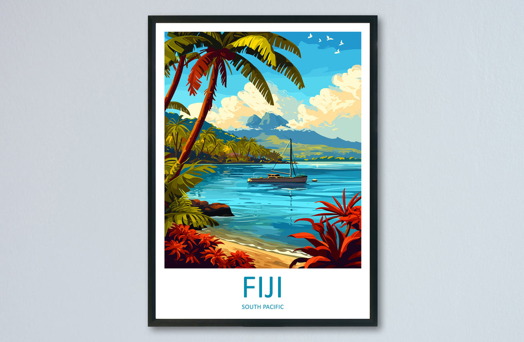 Fiji Travel Print Wall Art Fiji Wall Hanging Home Décor Fiji Gift Art Lovers Hawaii Art Lover Gift Print Artwork South Pacific