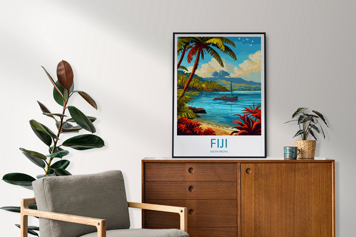 Fiji Travel Print Wall Art Fiji Wall Hanging Home Décor Fiji Gift Art Lovers Hawaii Art Lover Gift Print Artwork South Pacific